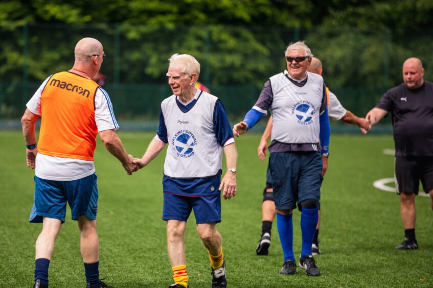 Members of the Stirling Albion Foundation walking football group.