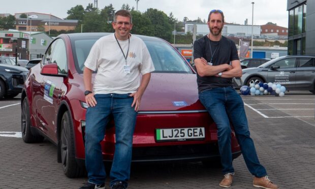 Jack and Mike McKeown get ready to tackle the EcoRally Scotland. Image: Lee Fisher.
