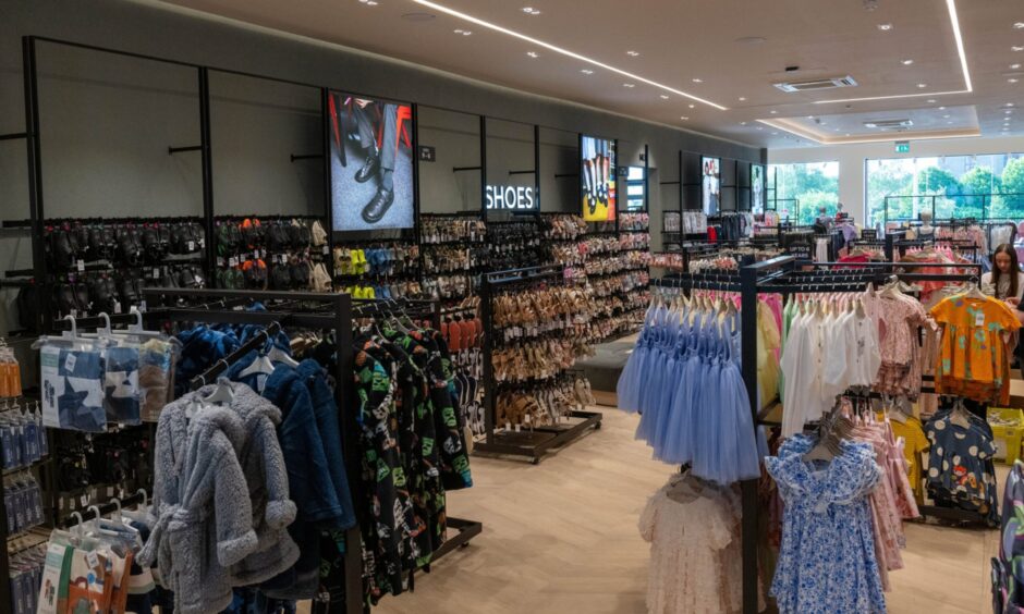 A wide range of clothes are available at the new store.