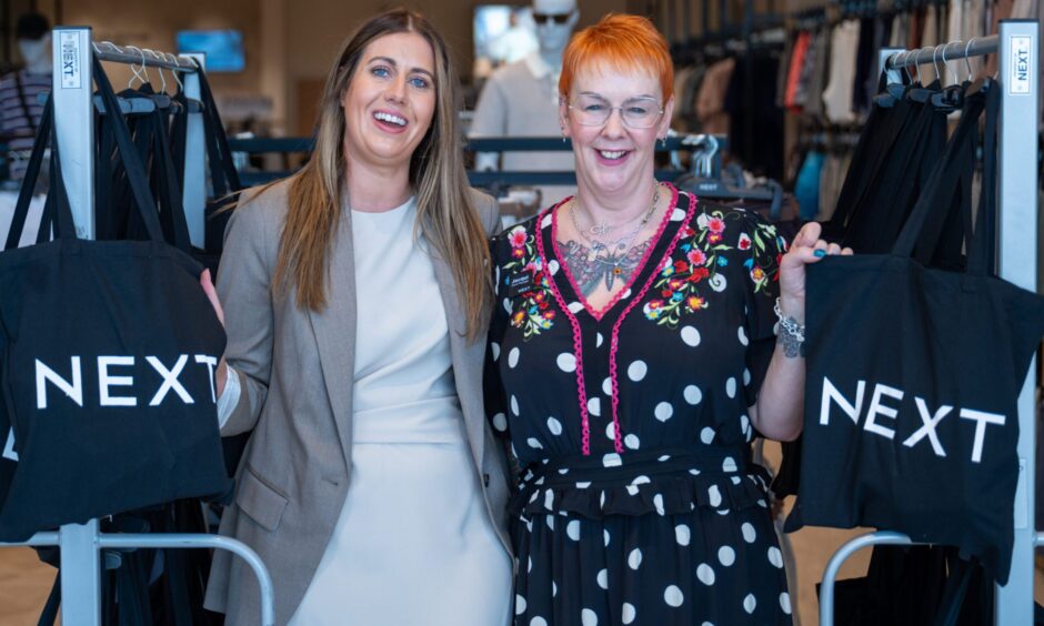 Next area manager for East Scotland Lora Murray and store manager Jacqui Bell open the store.