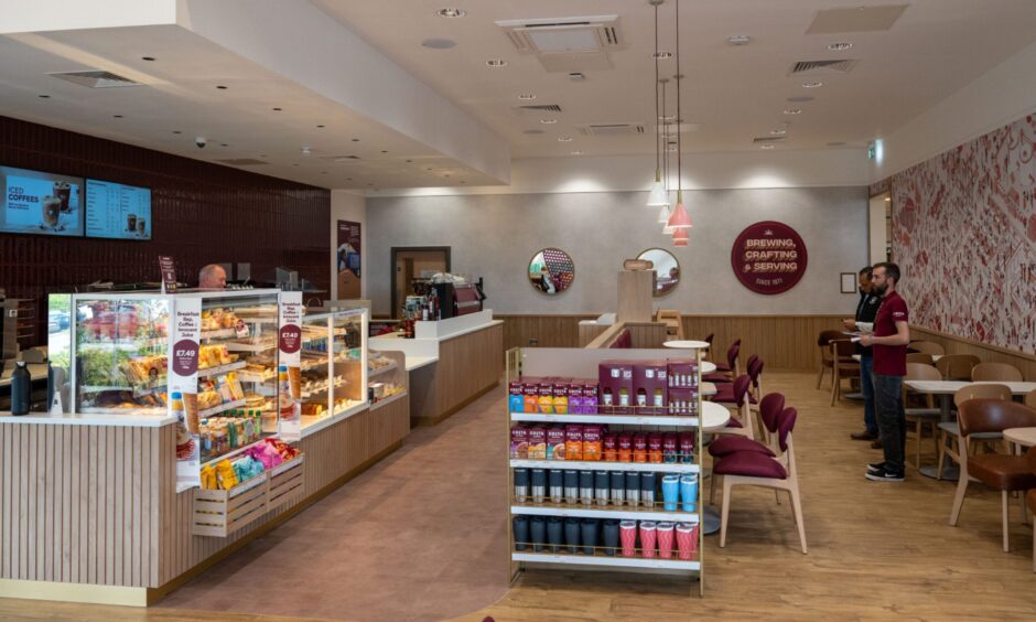 Inside the Costa cafe.