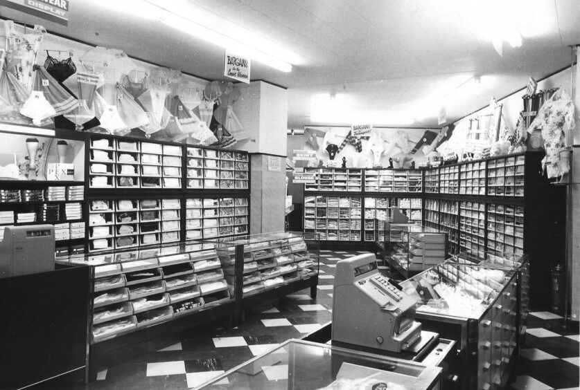 Galls Clothing Shop in Arbroath in 1964.