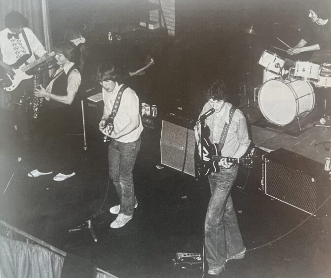 Gary Clark and Ged Grimes in an early performance at St Saviour's High School.
