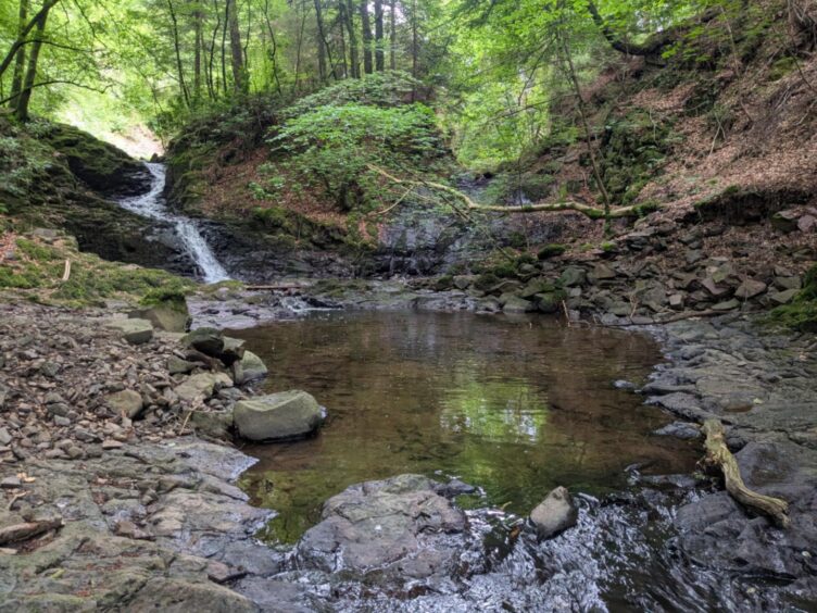A waterfall in the hidden valley near Glamis.