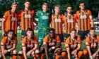 The Dundee United players line up against PEC Zwolle.
