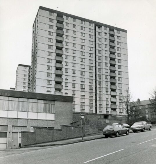 The Hilltown Court high rise. 