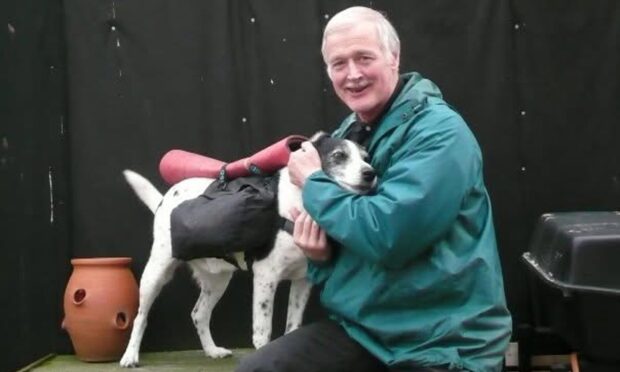 David Hand with his daughter's dog 'minus-10 Ben'. Image:  Lorna Anderson