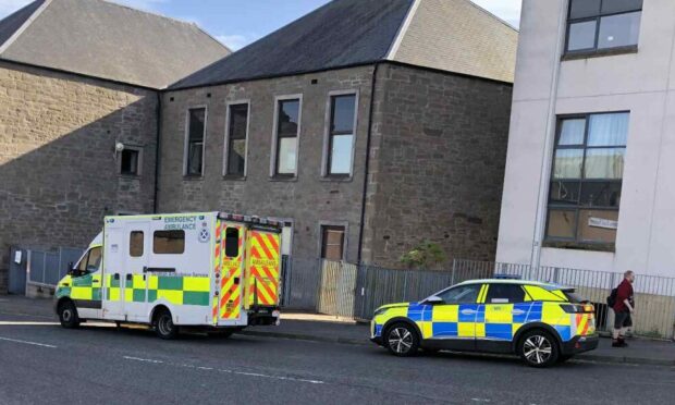 Emergency services at Horsewater Wynd, Dundee.