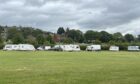 Travellers encampment at Riverside Park in Dundee.