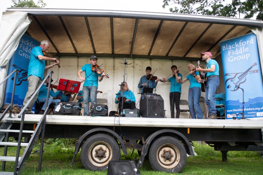 Blackford Fiddle group entertain the Braco Show crowds.