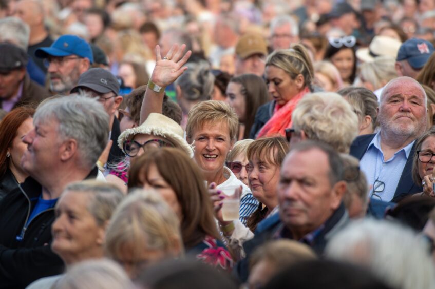 A view of the packed crowd at Slessor Gardens, Dundee, for Tom Jones.