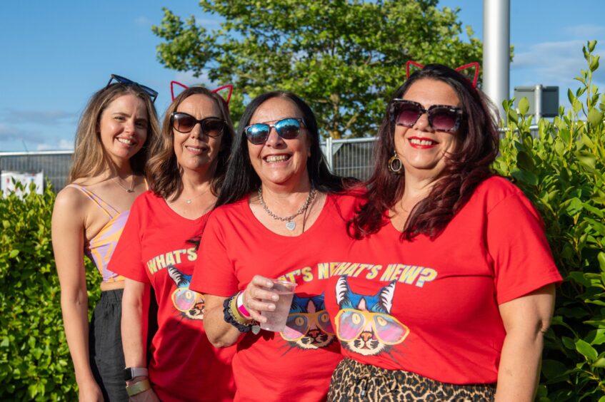 A group of women show their love for Tom Jones in Dundee.
