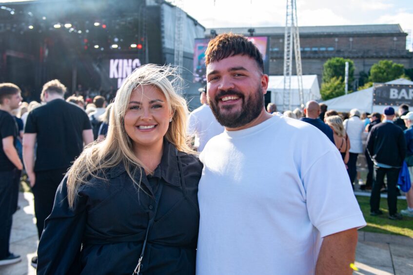 A pair of excited fans at Slessor Gardens, Dundee, for the Discovery Music Festival.