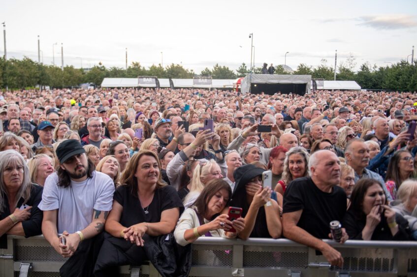 A view of the big crowd enjoying Tom Jones perform.
