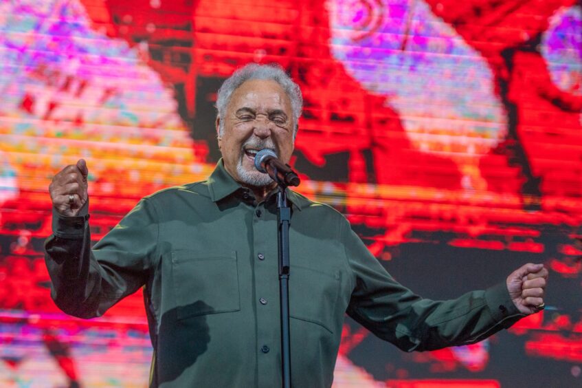 Tom Jones takes to the stage in Dundee for the Discovery Festival.