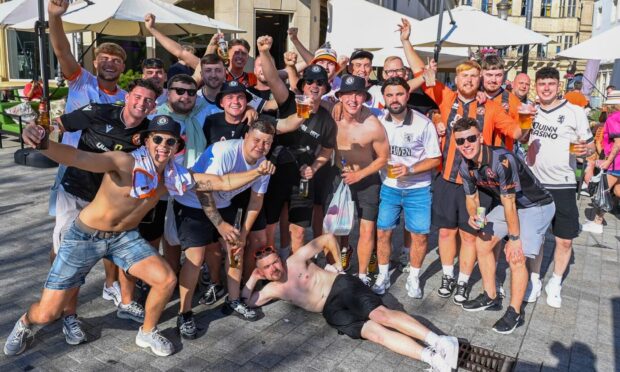 Dundee United supporters in Luxembourg.