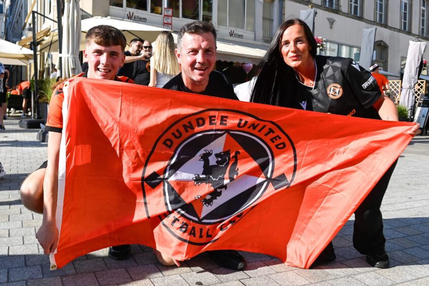 Jayce, Martin and Dionne Szpak in Luxembourg to watch Dundee United.