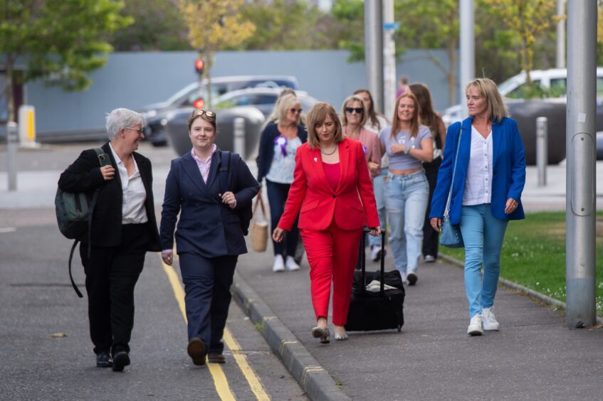 Sandie Peggie and her legal team suing NHS Fife. 