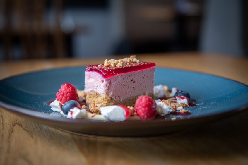 The cheesecake dessert.