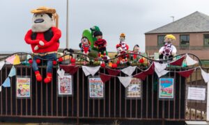 The Woolly Workers comic characters display in Arbroath. Image: Kim Cessford/DC Thomson
