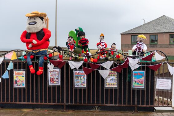 The Woolly Workers comic characters display in Arbroath. Image: Kim Cessford/DC Thomson