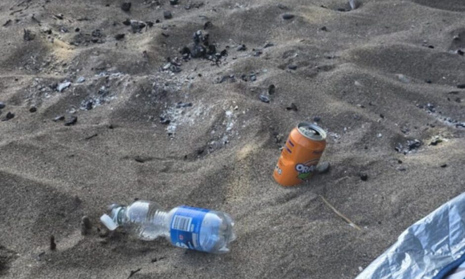 The fire that Nadia accidentally stepped on at Ravenscraig Beach.