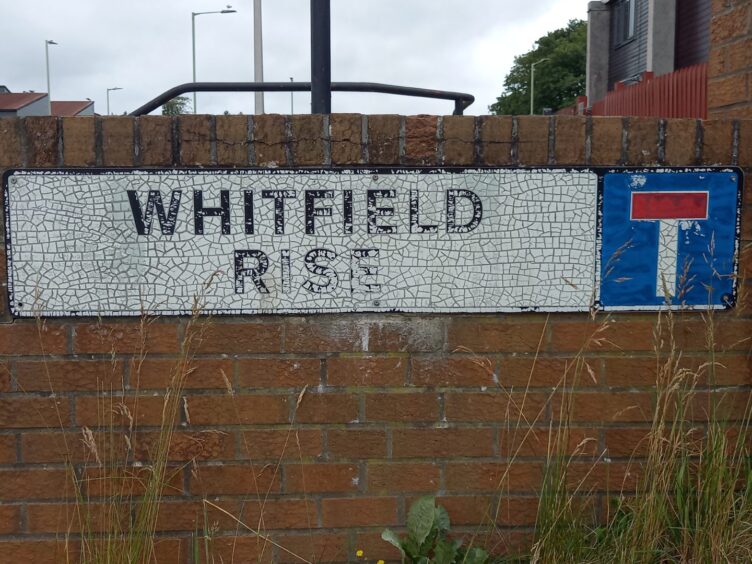 Whitfield Rise street sign.