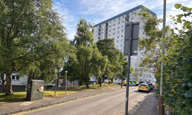 Police were called to Hilltown Court. Image: Adam Heggie