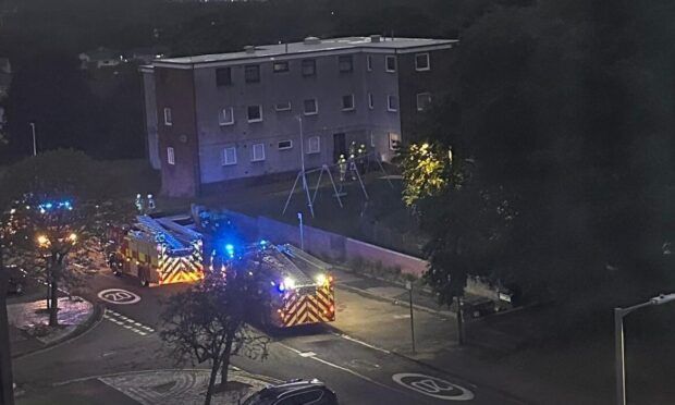 Emergency services at Spey Drive, Dundee.