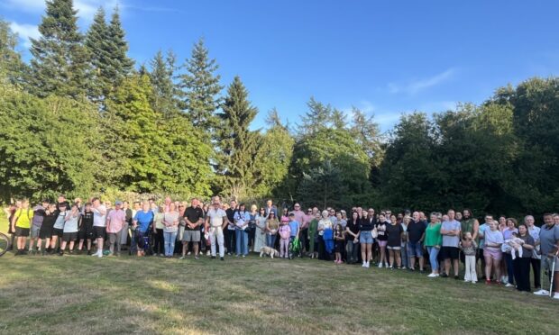 To go with story by Laura Devlin. Mill O' Mains residents speak out against recovery village   Picture shows; Mill O Mains residents hold public meeting to discuss recovery village plans . Mill O' Mains . Laura Devlin/DCT Media Date; Unknown