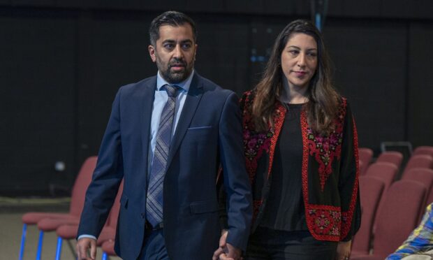Former first minister Humza Yousaf and his wife Nadia El-Nakla.