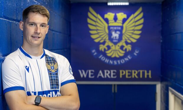 Matty Foulds modelling the new St Johnstone away kit.