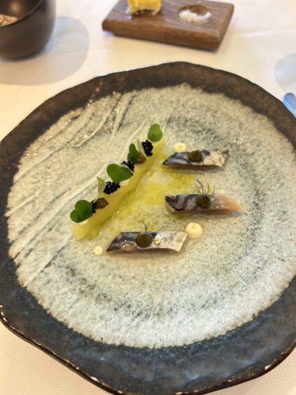 The lime-cured mackerel.