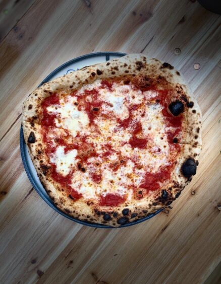 A pizza cooked at Osteria in Cupar.
