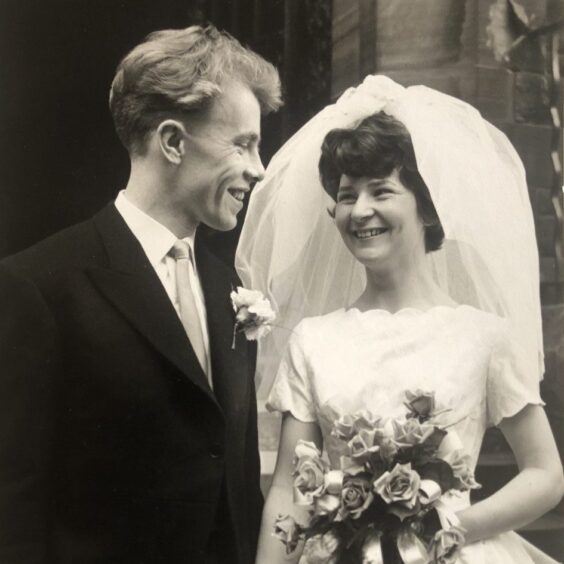 Ron and Wilma Ross at their wedding in 1964.