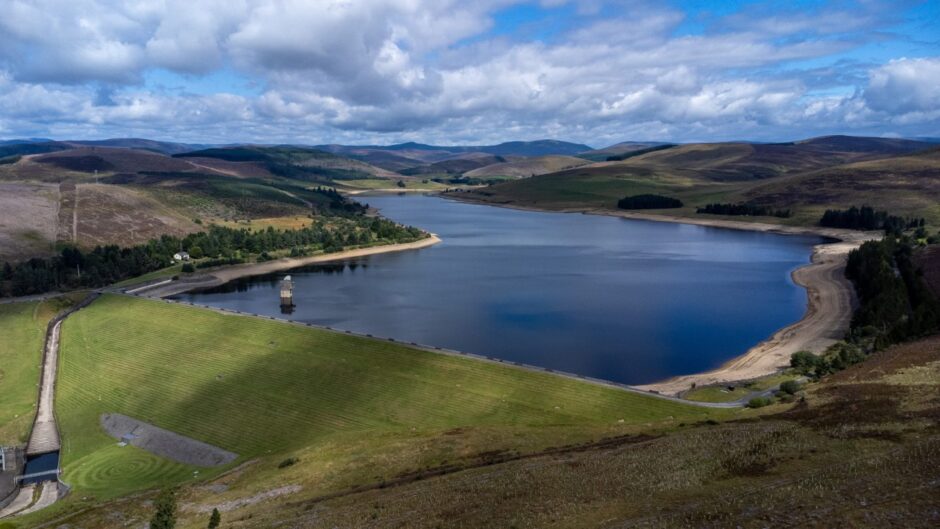 Backwater reservoir north of Kirriemuir.