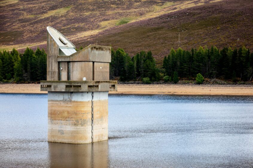 Backwater reservoir impacted by dry summer.