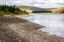 The low water level at Backwater Reservoir, north of Kirriemuir. Image: Steve Brown/DC Thomson