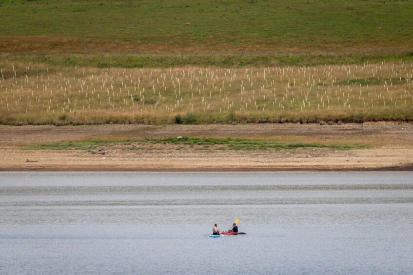 Paddleboarders on Backwater Reservoir in Angus.