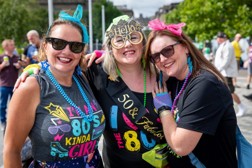Revellers celebrating a special birthday at Discovery Festival, Dundee.