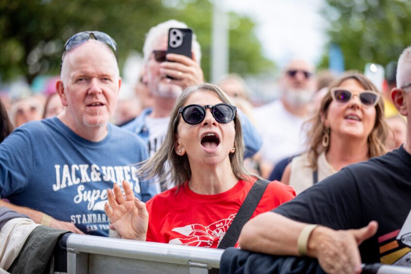Fans roar their approval at Dundee's Discovery Festival.