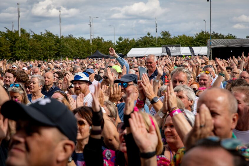 A happy crowd takes in the music at Dundee's Discovery Festival.
