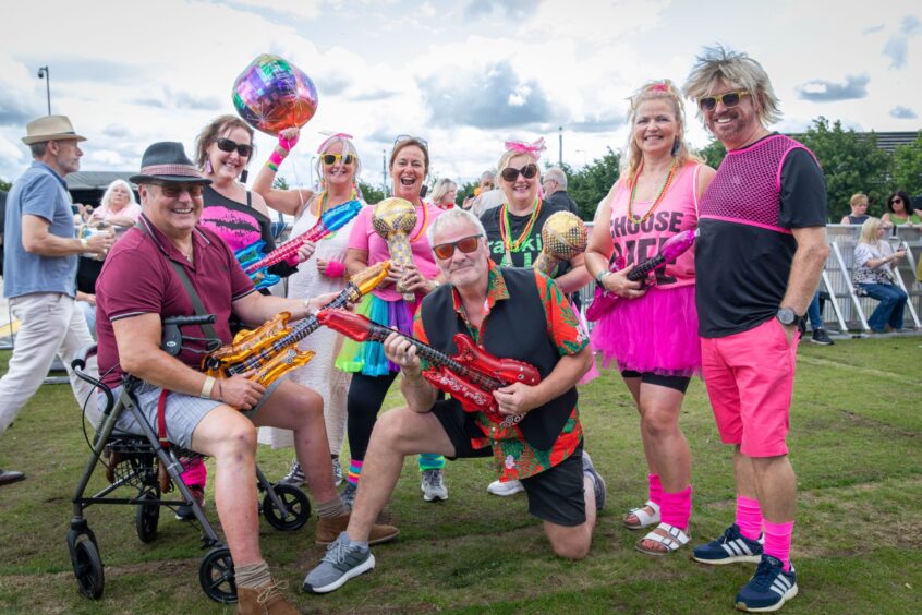 A group of Discovery Festival attendees from Paisley enjoy the atmosphere in Dundee.
