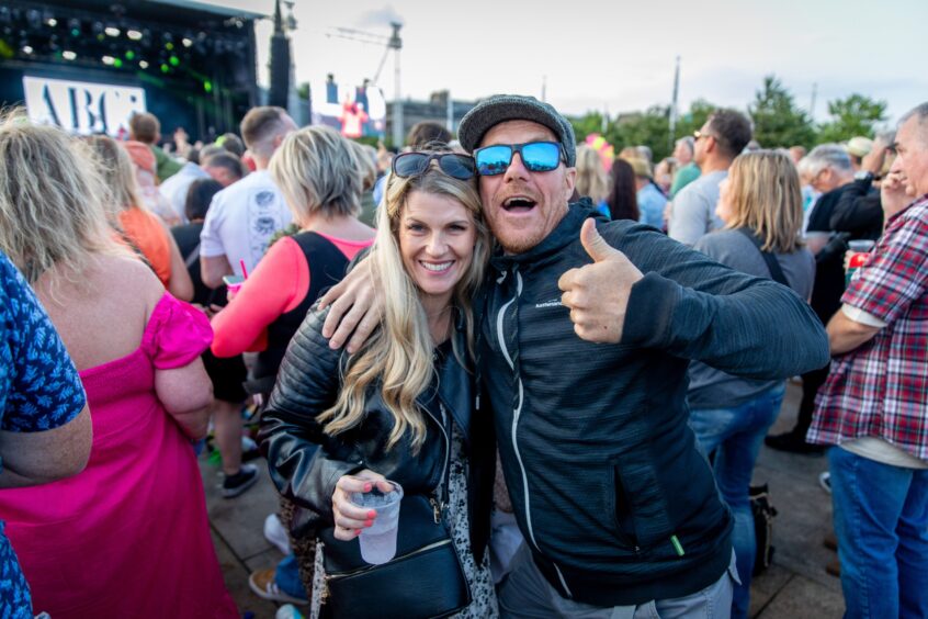 A festival-goer gives his thumbs-up to Dundee's Discovery Festival during the ABC performance.