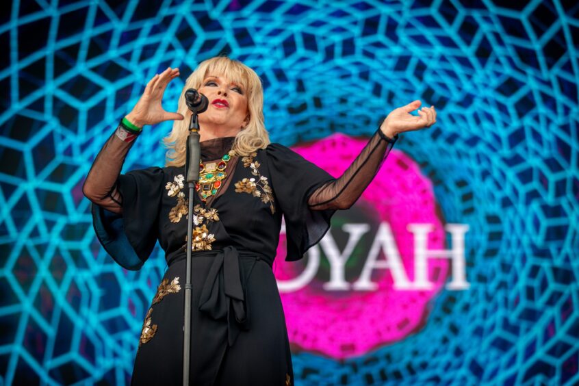 Toyah Willcox commands the stage at the Discovery Festival in Dundee.