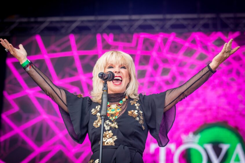 Toyah Willcox welcomes her fans at the Discovery Festival in Dundee.