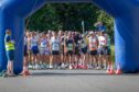 Runners at the start line of the Dundee Dram Half Marathon. Image: Steve Brown/DC Thomson