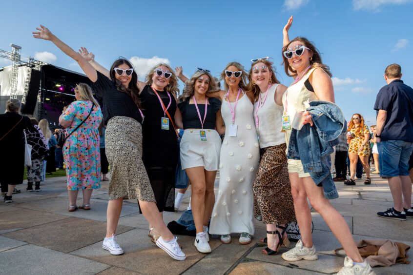 A group of ladies celebrating a hen do at Discover Festival in Dundee.