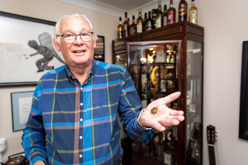 Jim Leishman with his Townhill Boys Club Scottish Cup medal. 
