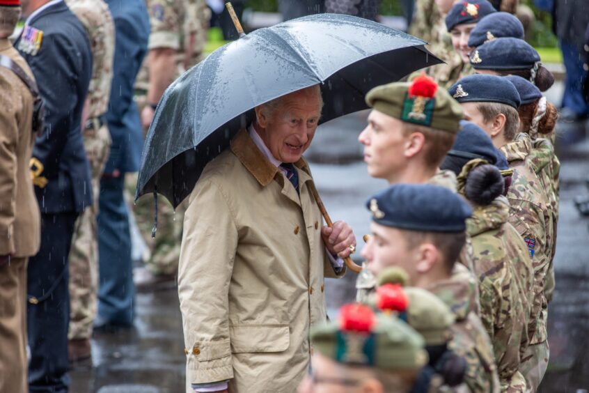 The King inspects the parade